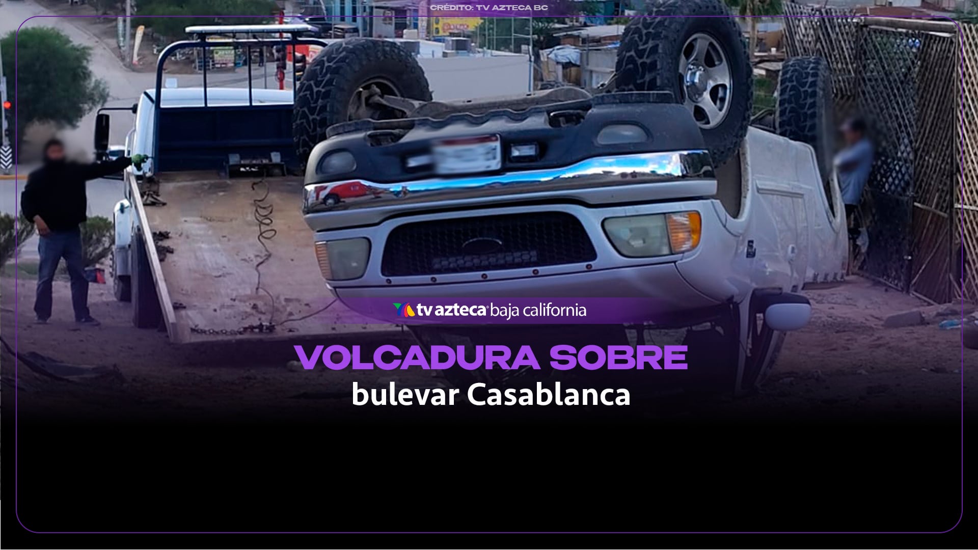 ¡Vuelca camioneta en bulevar Casablanca! Reportan dos personas heridas